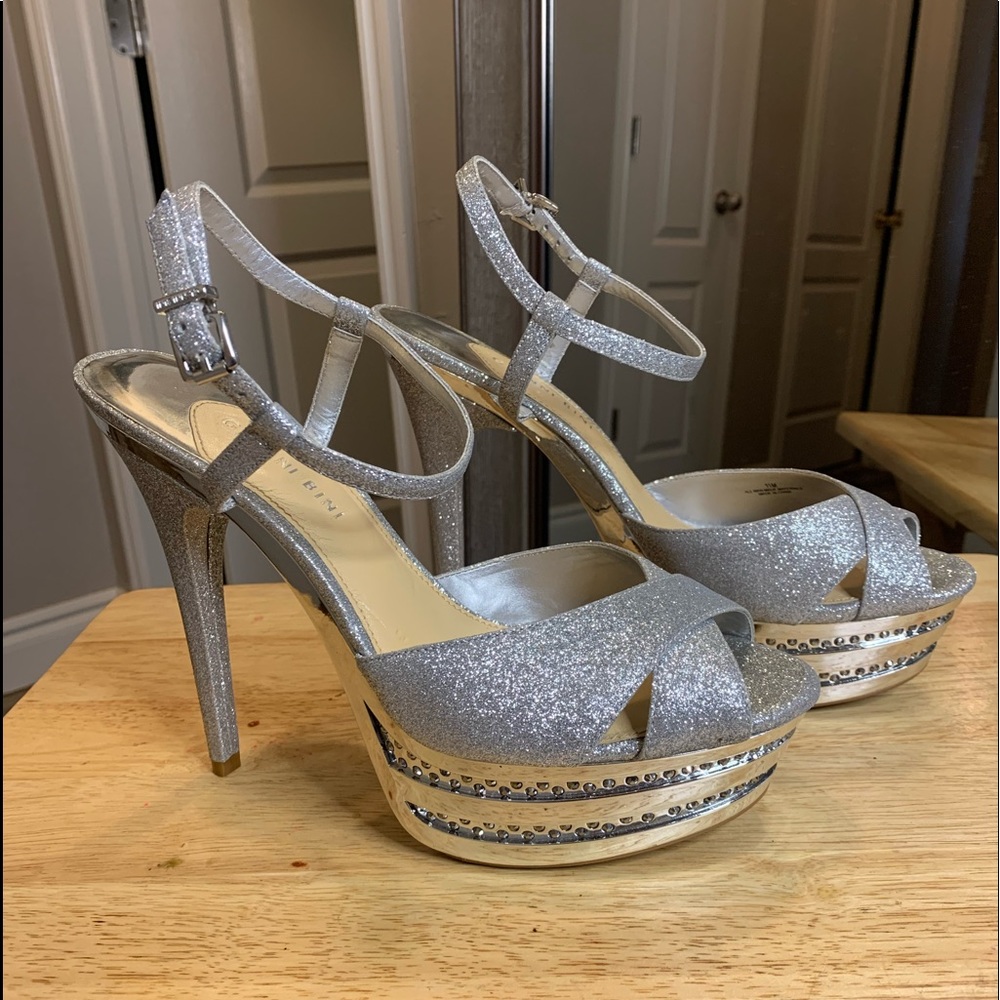GIANNI BINI | Silver Platform Heels